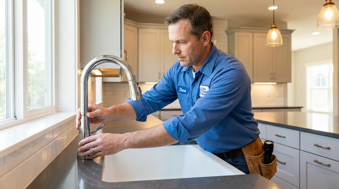 Kitchen faucet installation by Johns Plumbing LLC in North Wales